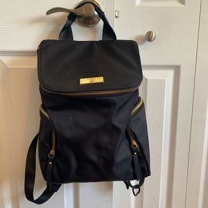 Black Backpack With Gold Detailing